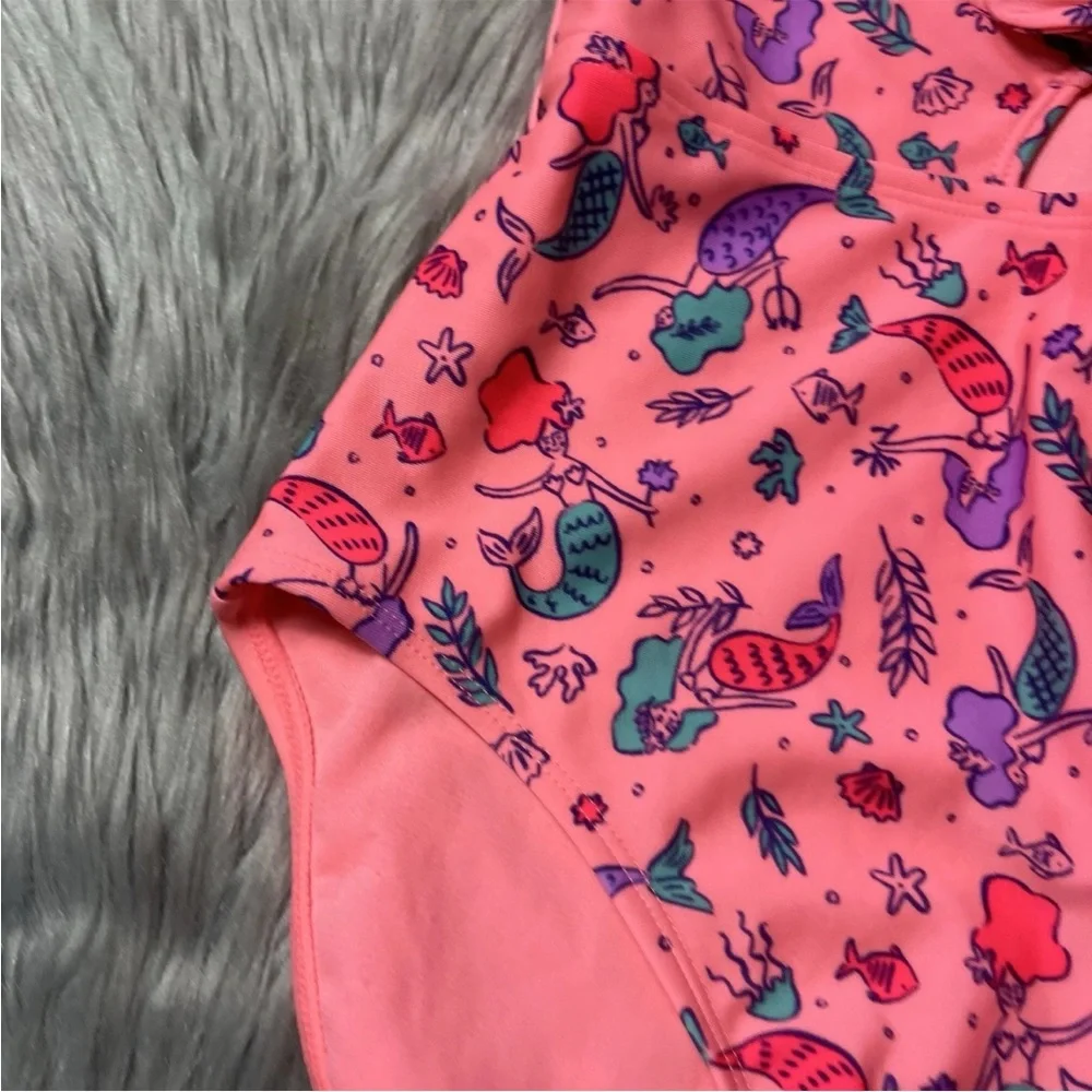 Cat & Jack Girls Swimsuit One Piece Mermaid Cut Out XL 14/16